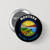 MONTANA BIG SKY STATE FLAG RONDE BUTTON 5,7 CM (Voorkant /achterkant)