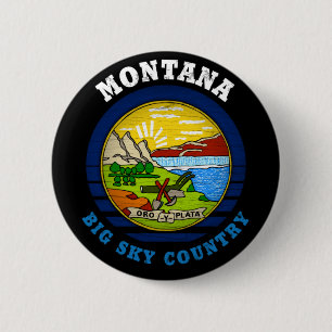 MONTANA BIG SKY STATE FLAG RONDE BUTTON 5,7 CM