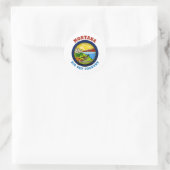 MONTANA BIG SKY STATE FLAG RONDE STICKER (Tas)