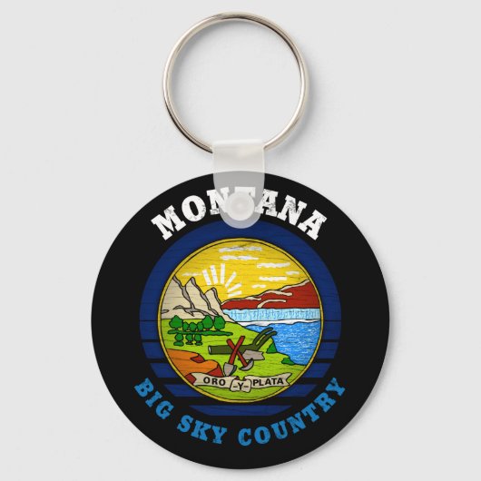 MONTANA BIG SKY STATE FLAG SLEUTELHANGER (Voorkant)