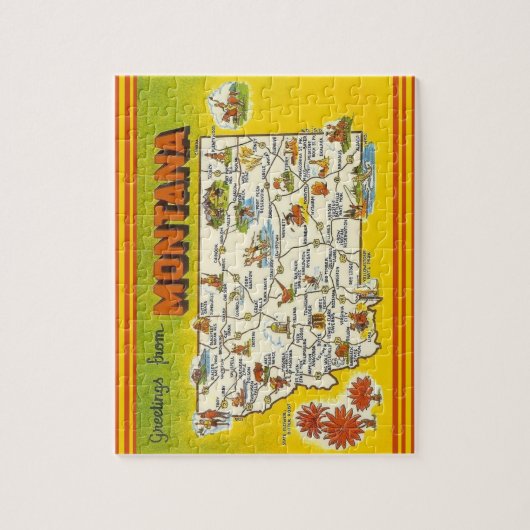 Montana Briefkaart Kaart Jigsaw Puzzel (Verticaal)