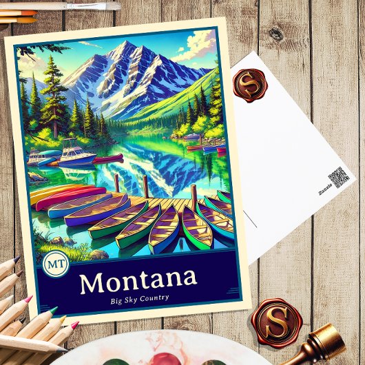 Montana | Carte postale ombragée style Anime