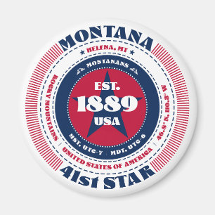 Montana Circle Typografie Souvenir Magnet Magneet