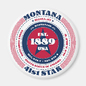 Montana Circle Typographie Souvenir Magnet (Devant)