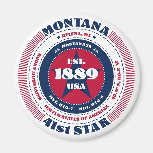 Montana Circle Typographie Souvenir Magnet (Devant)
