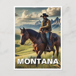 Montana Cowboy op een paard Briefkaart