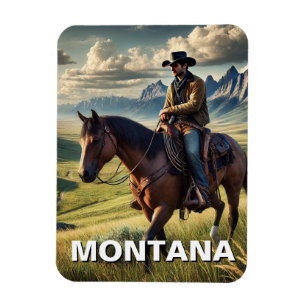 Montana Cowboy op een paard Magneet