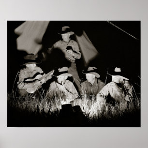 Montana Cowboys, 1939. Oude foto Poster