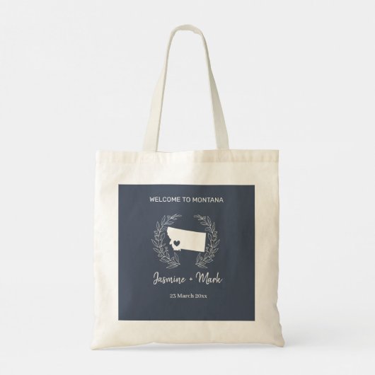 Montana Destination Wedding Welcome Tote Bag (Achterkant)