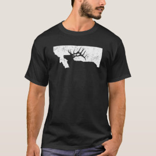 Montana Elk Hunting Bull Elk MT staatsvorm T-shirt