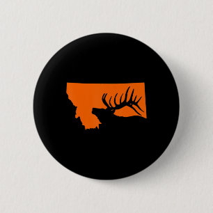 Montana Elk Hunting Ronde Button 5,7 Cm