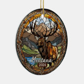 Montana Elk Mountain Keramisch Ornament (Rechts)