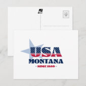 Montana en carte postale rouge, blanche et bleue (Devant / Derrière)