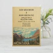 Montana Faire-part de mariage Lac Vintage Glacier (Debout devant)
