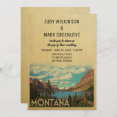 Montana Faire-part de mariage Lac Vintage Glacier (Devant / Derrière)