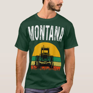 Montana Farmer Wheat Grain Tractor Lover R T-shirt