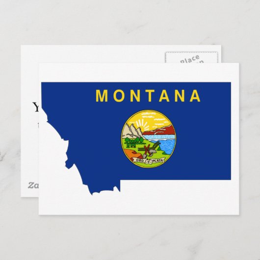 Montana Flag Map Briefkaart (Voorkant / Achterkant)