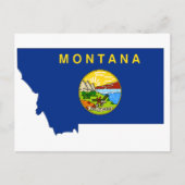 Montana Flag Map Briefkaart (Voorkant)