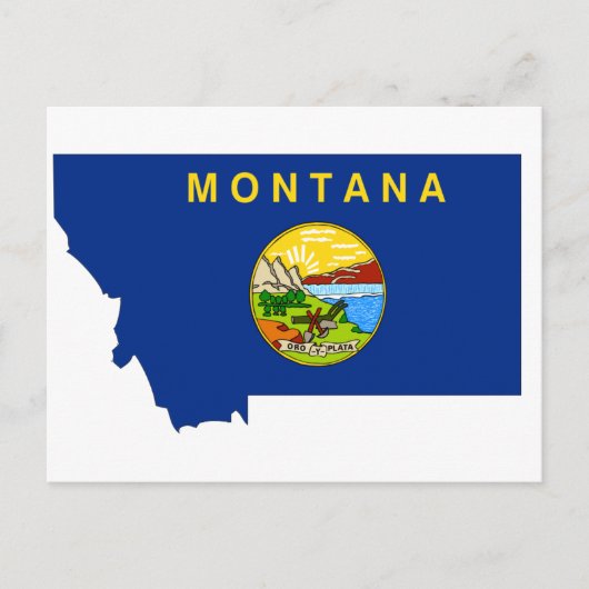 Montana Flag Map Briefkaart (Voorkant)
