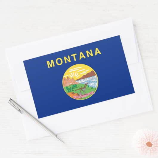Montana Flag Rechthoekige Sticker (Envelop)
