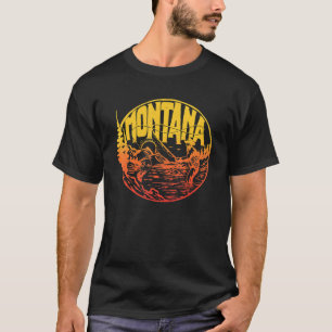 Montana Fly Fishing Retro Trout Stream out T-shirt