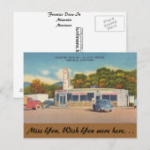 Montana, Frontier Drive-In, Missoula Briefkaart (Voorkant / Achterkant)