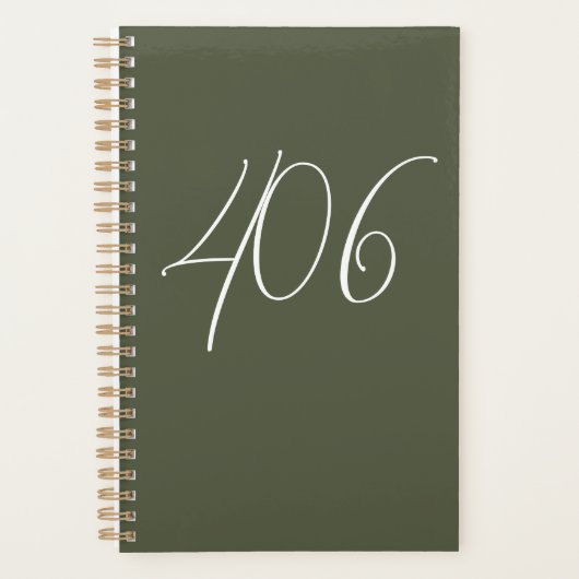 Montana groen met witte gebiedscode planner (Voorkant)