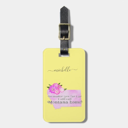 Montana Home - aangepaste tekst en kleur Bagagelabel (Voorkant verticaal)