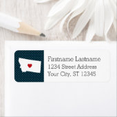 Montana Home State City Map - Aangepast hart Etiket (Insitu)