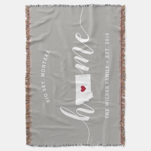Montana Home State Personalized Deken (Voorkant Verticaal)