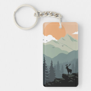 Montana Landscape Art foto's Oud Esthetisch Sleutelhanger