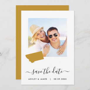 Montana Map Wedding Save the Date Kaart