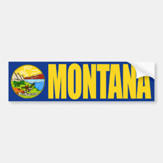 Montana met vlag van een staat bumpersticker