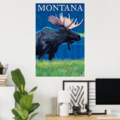 Montana - Moose Poster (Thuiskantoor)
