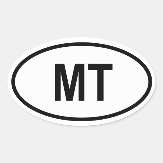 Montana "MT" Ovale Sticker (Voorkant)