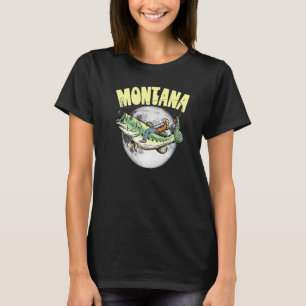 Montana Nacht Vissen Volle Maan Largemouth Bass Ro T-shirt