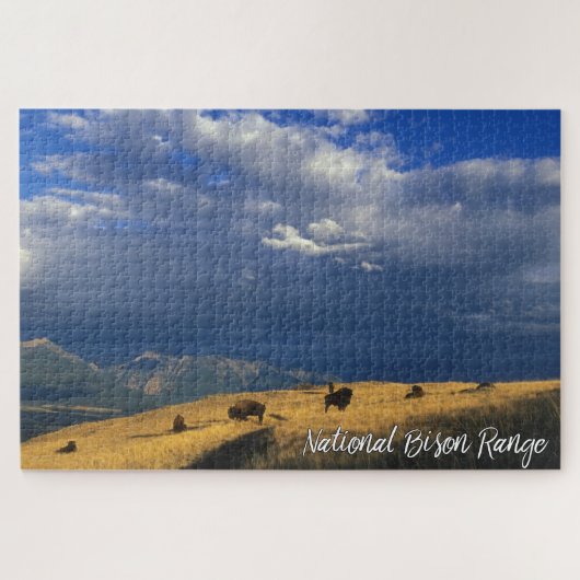 Montana National Bison Range Mountains Clouds Sky Legpuzzel (Horizontaal)