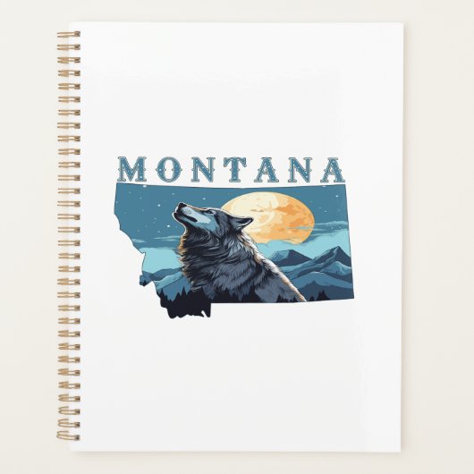 Montana Outline Wolf and Moon (Devant)