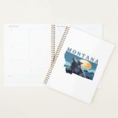 Montana Outline Wolf en Maan Planner (Display)