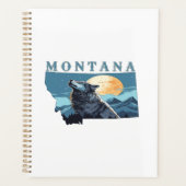 Montana Outline Wolf en Maan Planner (Voorkant)