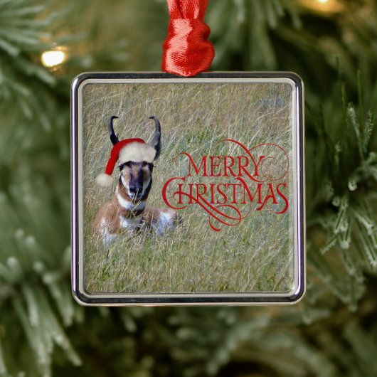 Montana Pronghorn Metalen Ornament (Boom)