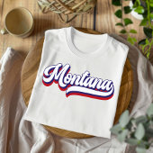 Montana Rood Wit en Blauw  Script T-shirt