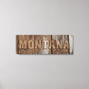 Montana rustic wood wall canvas afdruk