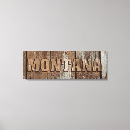 Montana rustieke houten muur canvas teken (Voorkant)