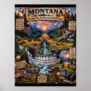 Montana Schedel Kunstprint Staat van Geest Poster