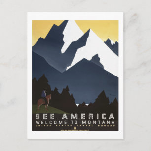 Montana "See America" Vintage Travel Poster Briefkaart