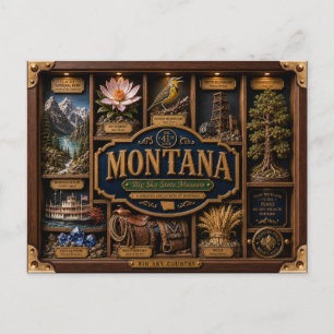 Montana Shadow Box 3D Figuur Staat Briefkaart