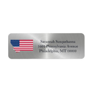 Montana Silver American Flag Patriotic Etiket
