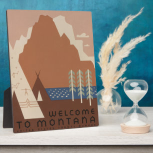 Montana Staat: Indiase Stammen, Bergen, Prairie Fotoplaat