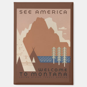 Montana Staat: Indiase Stammen, Bergen, Prairie Magneet